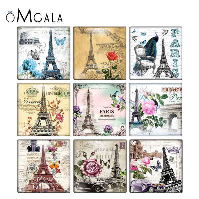 Jewelry Making Paris - Vintage Paris Eiffelturm Kunstmuster 12mm/15mm/18mm/20mm/25mm/30mm Fotoglas