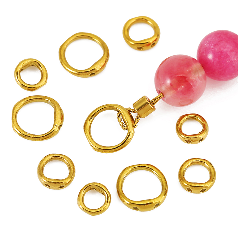 Jewelry Making Essentials - 30 Stück 5/6/8mm Edelstahl-Perlenzubehör, Halskettenverschlüsse, Doppelloch-Endverbinder,