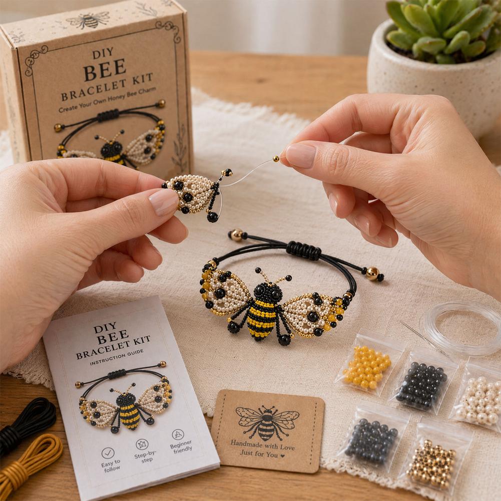 Jewelry Making Diy Kit - Tier-DIY-Perlenarmband-Bastelset: Süße Anhänger, Schmuck-Bastelset, Kreatives Freundschaftsarmband-Geschenk