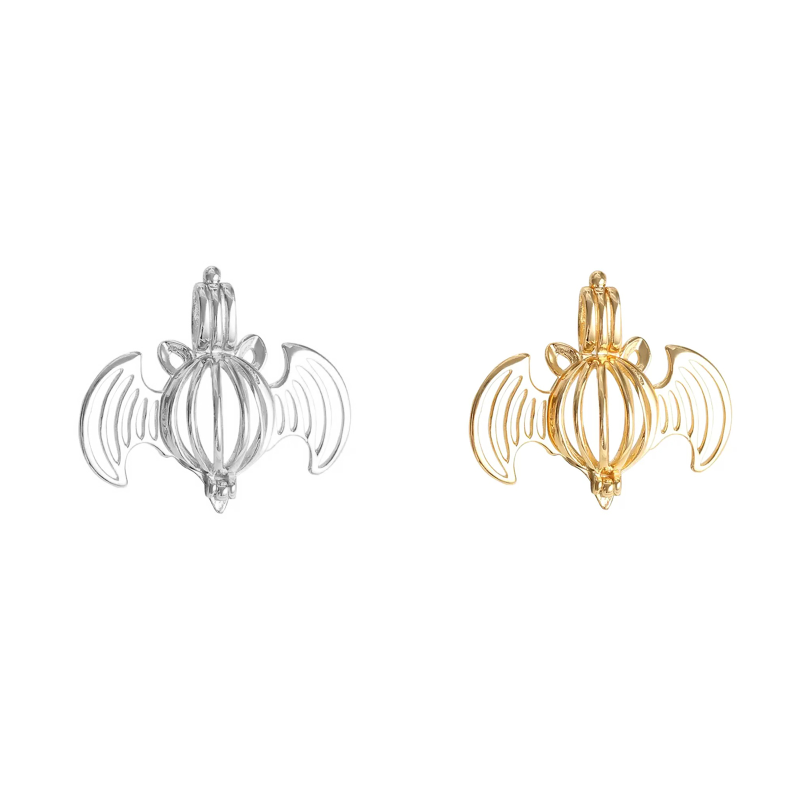 Jewelry Making Bali - Fledermaus-Anhänger aus 925er-Sterlingsilber, leerer Käfig, kann