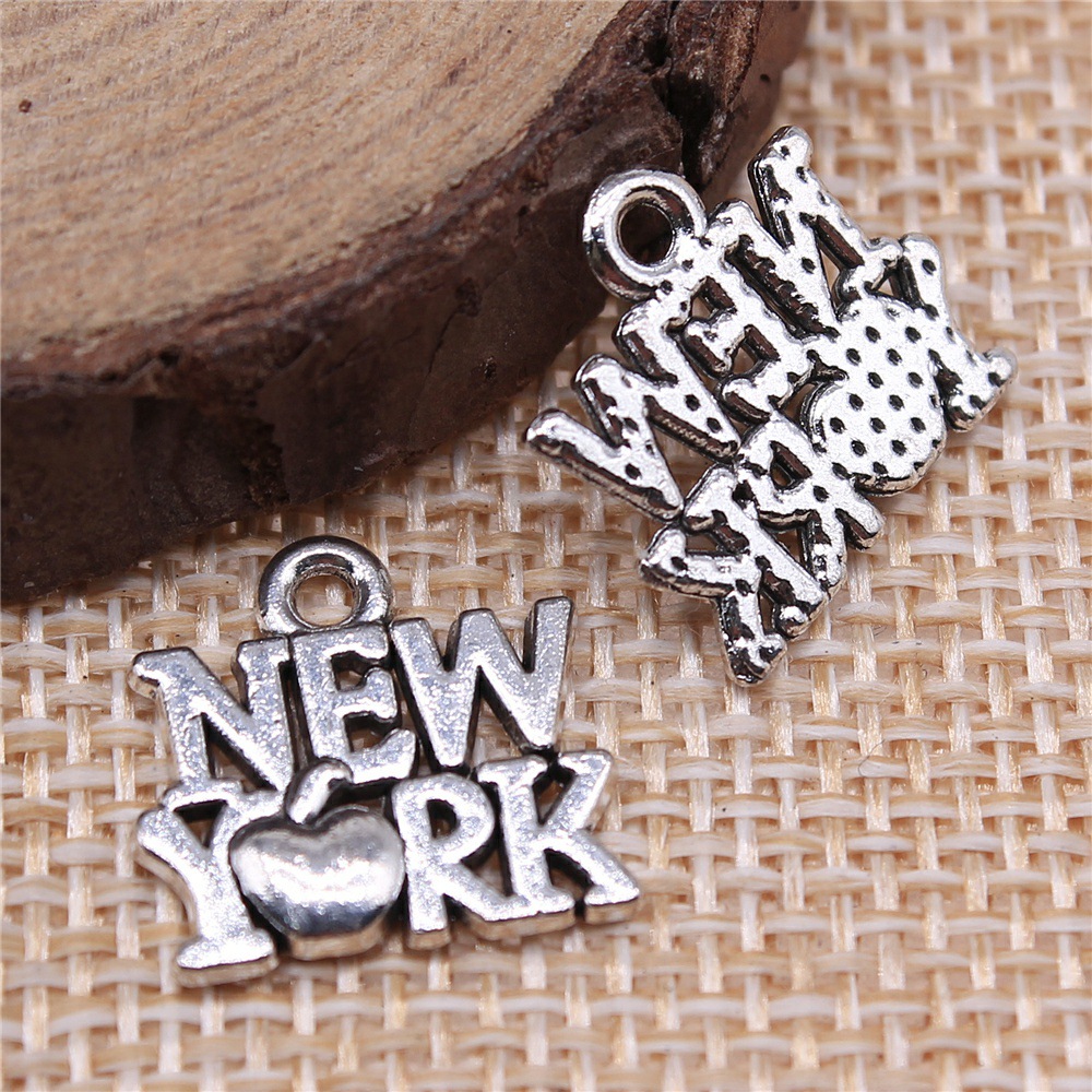 Jewelry Making York - 40 Stück 15x14mm (0,59x0,55 Zoll) Antiksilberfarbene
