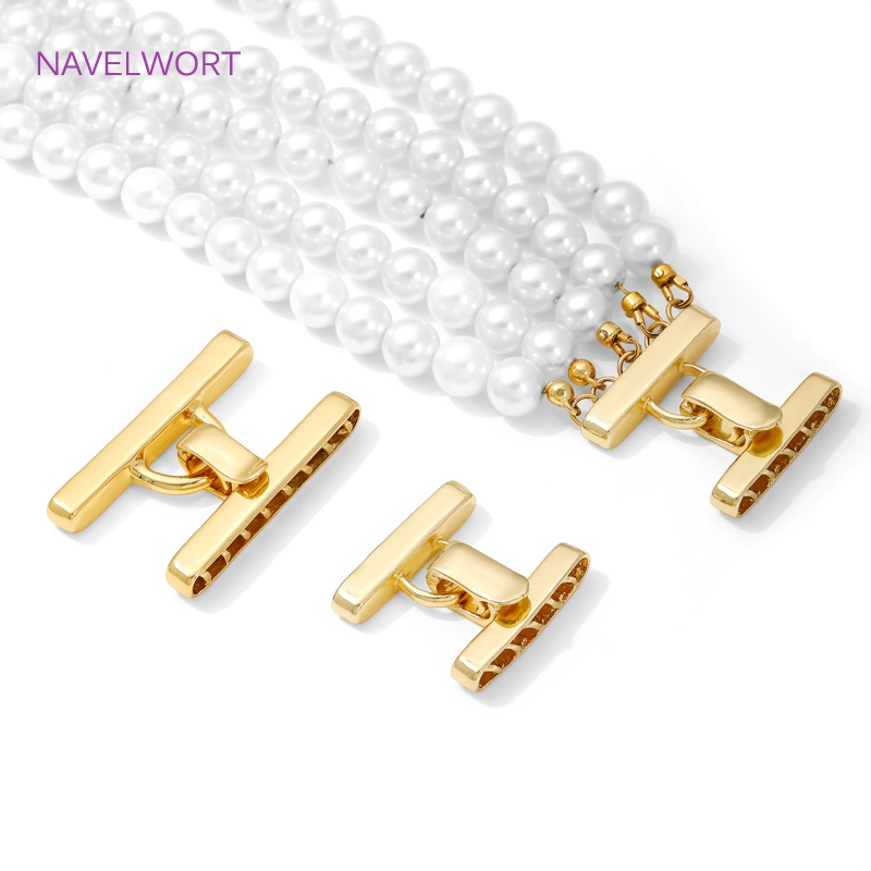 Jewelry Making Essentials - Halskettenverschluss mit mehreren Strängen, 18 Karat