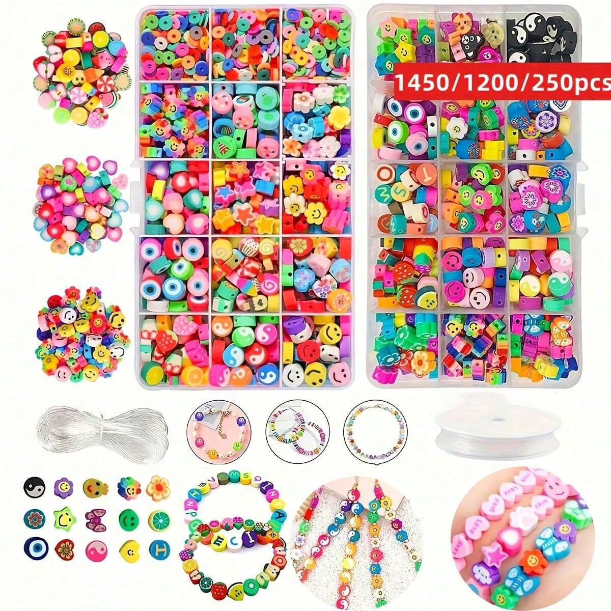 Jewelry Making Diy Kit - 1450/1200/250 Stück Polymer Clay Perlen Set,