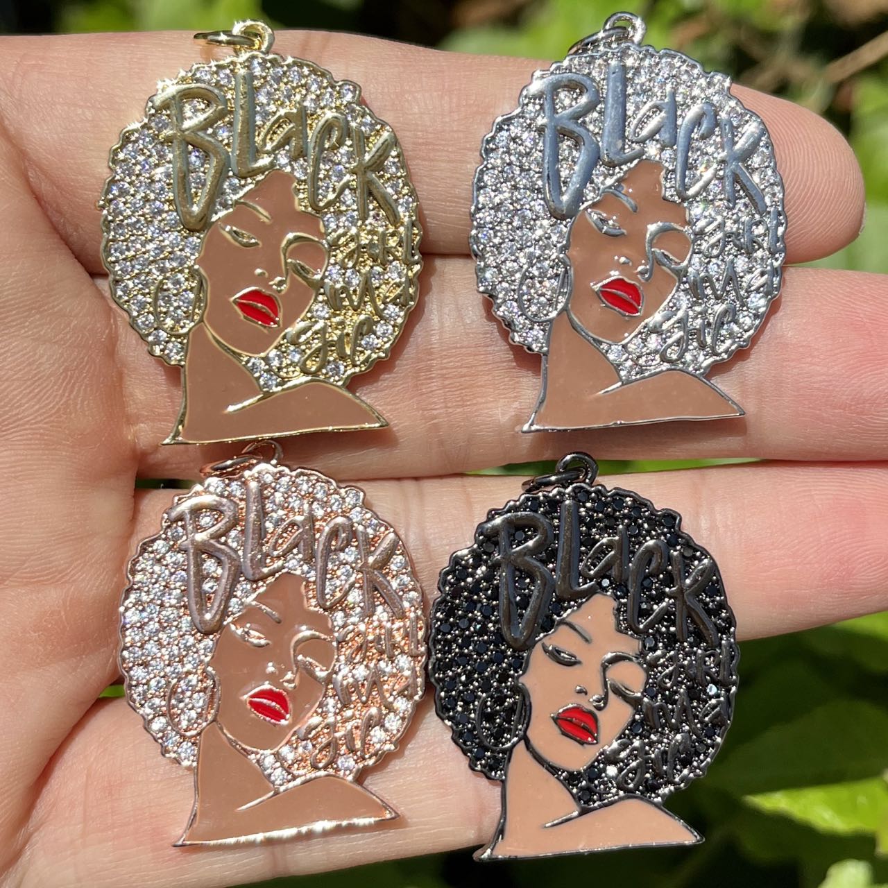 Jewelry Making History - 5 Stück Zirkonia gepflastert Black Girl