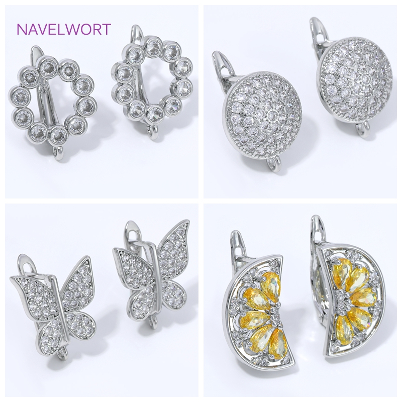 Jewelry Making Essentials - 18K Vergoldete Fächerförmige Blumen-Ohrhaken, Messing-Basishaken für