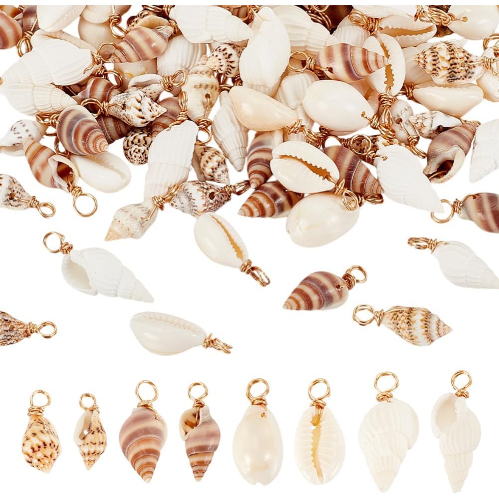 Jewelry Making Online - 100 Stück 4 Stile natürliche Muschel-Charms-Anhänger