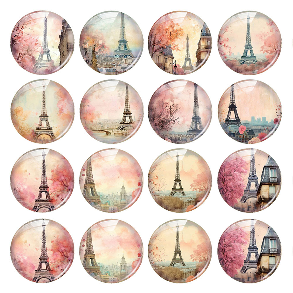 Jewelry Making Paris - Zufällig gemischte runde/ovale/quadratische Glas-Cabochons mit dem