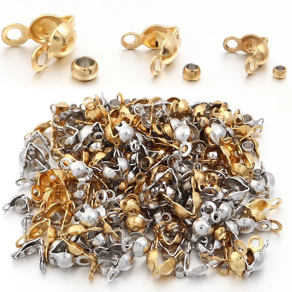 Jewelry Making Diy Kit - 40-200 Stück Edelstahl-Verbinder Verschlüsse Crimp-Endperlen Schmuckset