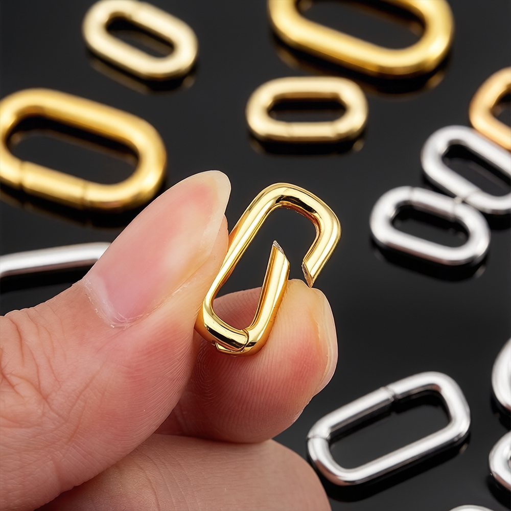 Jewelry Making Gold - 2 Stück 18K vergoldete ovale Karabiner-Halskettenverschlüsse