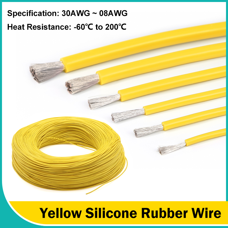 Gelbe weiche Silikonkautschukd – Wire 22 Gauge Copper Bewertung und Preis
