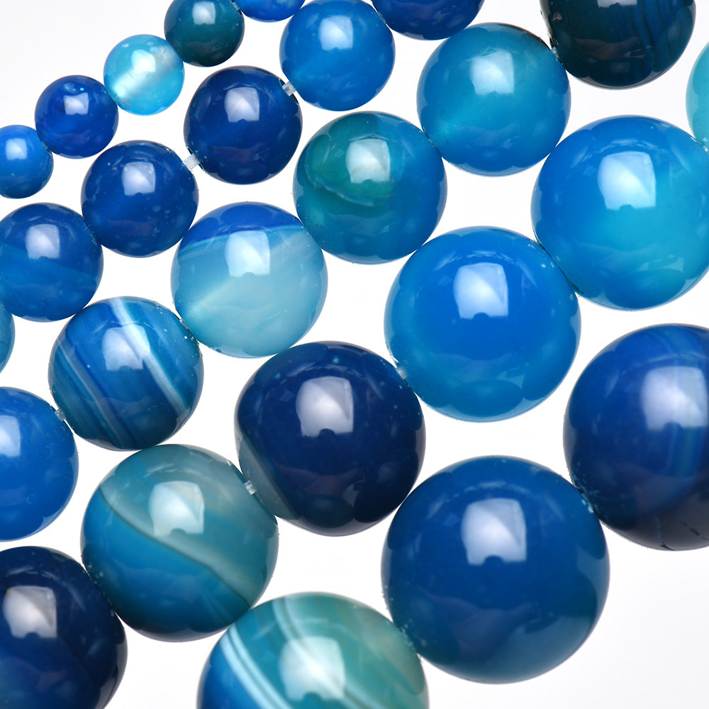 Naturstein gebänderte blaue Sp – Jewelry Making Gemstones Bewertung und Preis