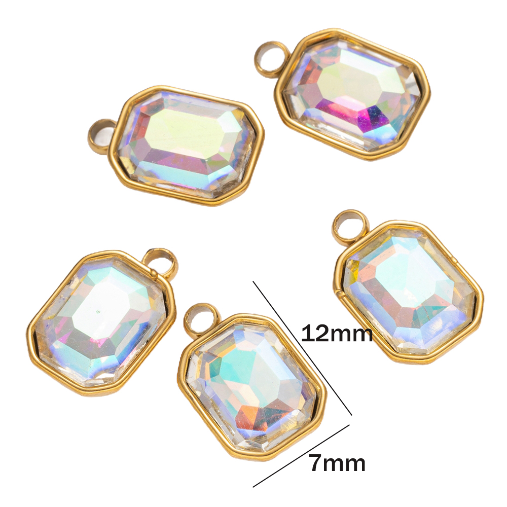 5 Stück Edelstahl Glas Strass  – Jewelry Making Gemstones Bewertung und Preis