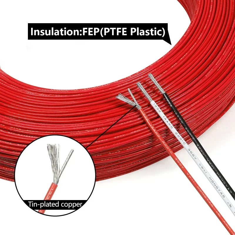 2/5/10 m UL1332 PTFE-Draht Hoc – Wire 22 Gauge Copper Bewertung und Preis