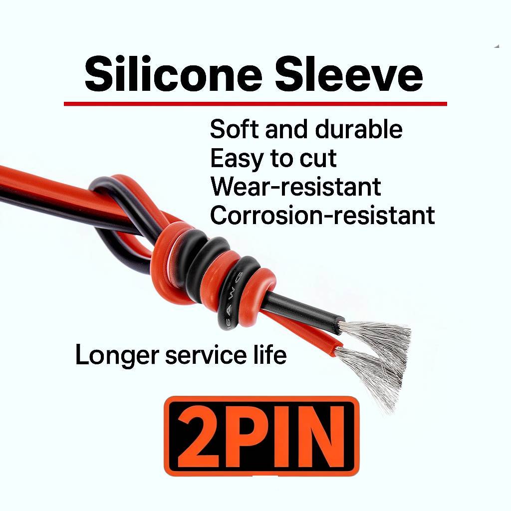 2-poliges schwarz-rotes Siliko – Wire 22 Gauge Copper Bewertung und Preis