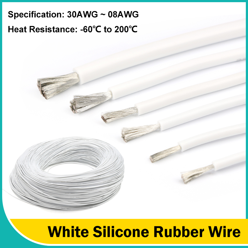 Weiße flexible Silikonkautschu – Wire 22 Gauge Copper Bewertung und Preis