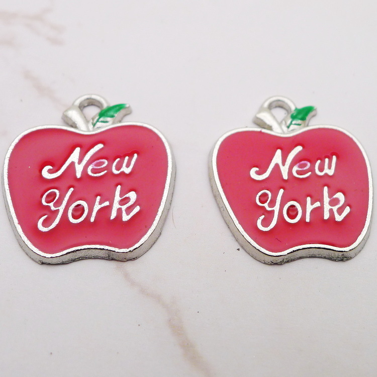 10 Stück Emaille-Apfel-New-Yor – Jewelry Making York Bewertung und Preis