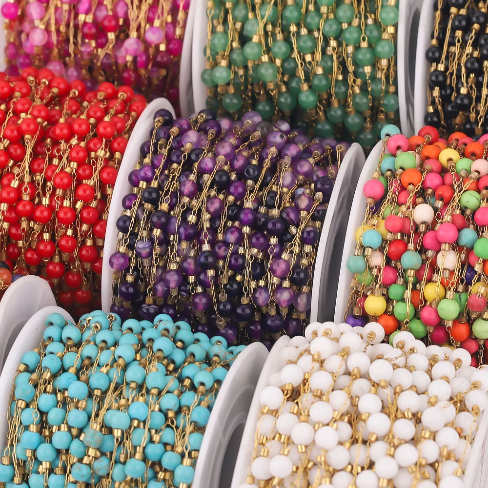 1M Mehrfarbige Edelstahl-Rundp – Jewelry Making Gemstones Bewertung und Preis